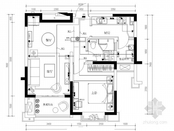 精装CAD施工图纸资料下载-[上海]精装房水电施工图纸（含效果图）