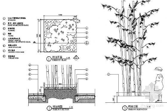 方形树池CAD施工图资料下载-方形树池作法详图