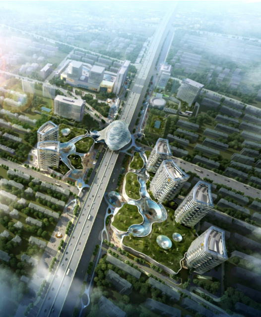 现代建筑办公楼资料下载-[上海]后现代感甲级办公楼及大型主力店建筑方案文本