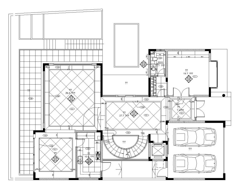 别墅CAD全套图资料下载-[深圳]豪华欧式风格别墅室内装修全套施工图