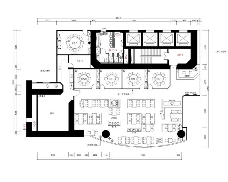 店面装饰施工图资料下载-[乌鲁木齐]新中式--马仕玖煲丹露店装修施工图（附效果图）