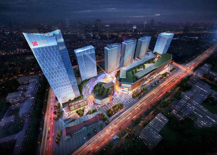 济南商业建筑资料下载-[山东]济南广厦聚隆广场商业建筑模型设计（2017年）