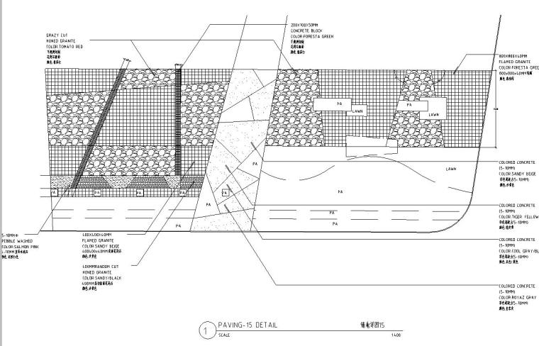 [山东]青岛滨海工程唐岛湾段全套景观施工图（包含CAD+80）-铺地详图一