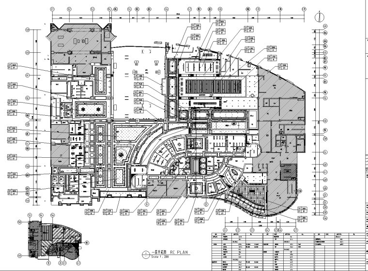 [安徽]现代简约风格餐厅室内装修施工图-一层天花图