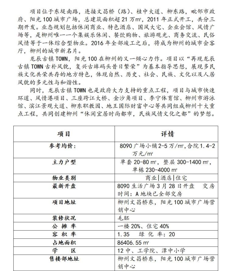 房地产可行性研究调查报告（共15页）-项目总概况