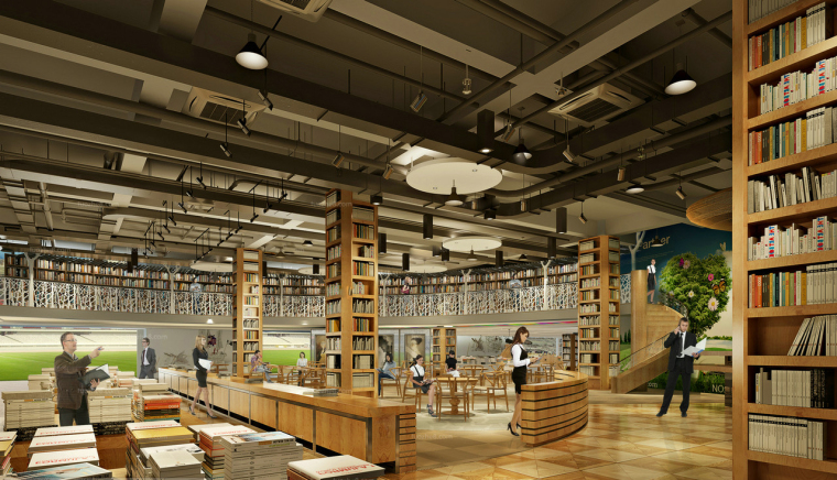 大型商业建筑3D模型资料下载-某大型书店3D模型下载