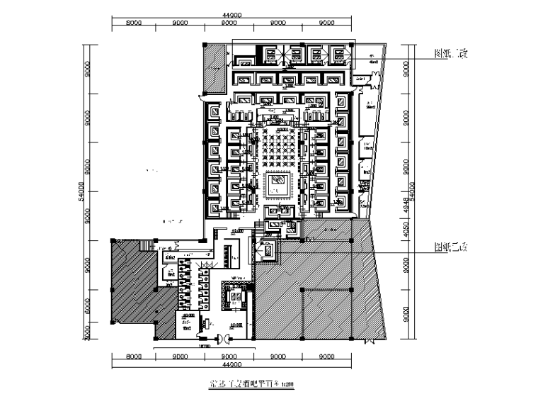 现代园林设计CAD施工图资料下载-[江苏]现代酒吧设计CAD施工图