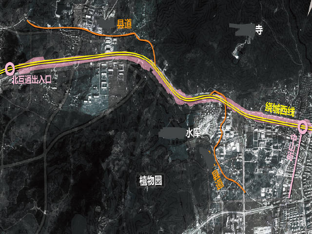 双向4车道拼宽双向6车道绕城公路提升改造工程设计方案文本（效果图丰富）-绕城线路线图