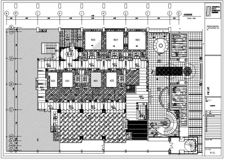 安徽豪华海鲜酒家室内设计CAD装修图纸（含65个CAD）-一层地面材料图