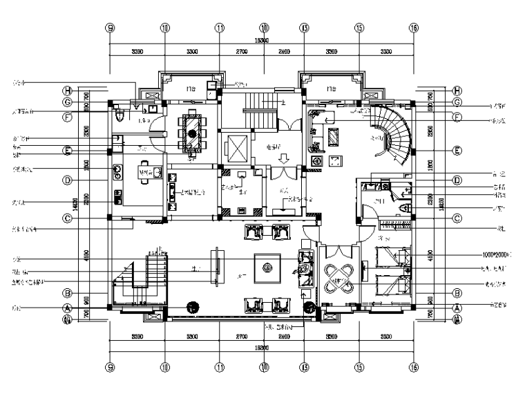 别墅新中式样板房资料下载-[苏州]新中式风格别墅样板房设计CAD施工图（含效果图实景图）