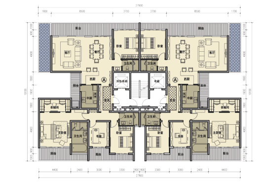 [广州]别致立面一梯一户高层住宅建筑设计方案文本（含SU、CAD）-别致立面一梯一户高层住宅建筑设计方案文本（含SU、CAD）