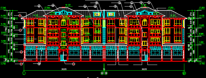 五层联排式别墅建筑施工图