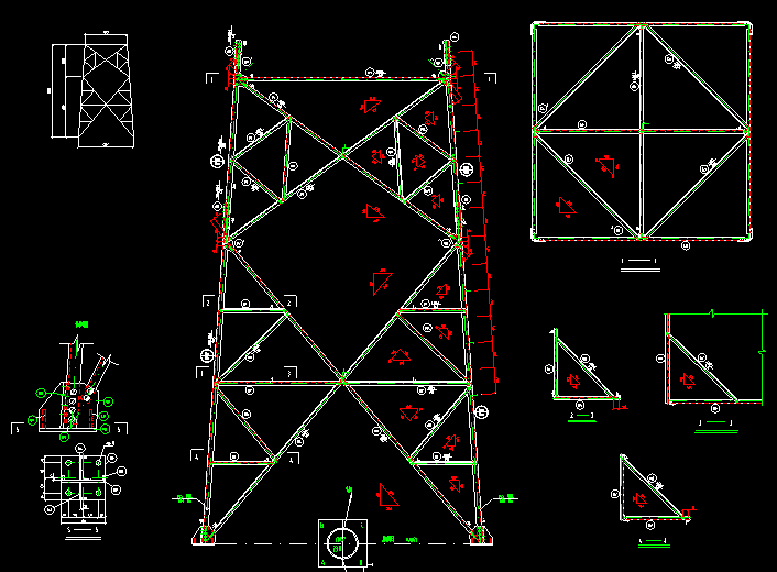 7830铁塔全套结构图-23米腿部结构图