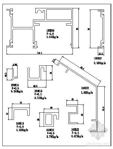 160B系列明框中空玻璃幕墙结构详图-3