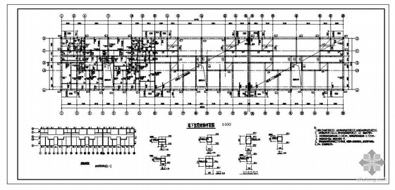 cad半地下室资料下载-某六层半地下室砖混住宅结构图