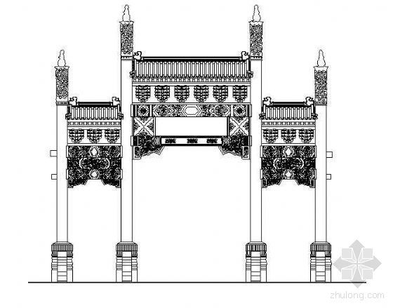 牌楼建筑设计资料下载-牌楼建筑设计方案图