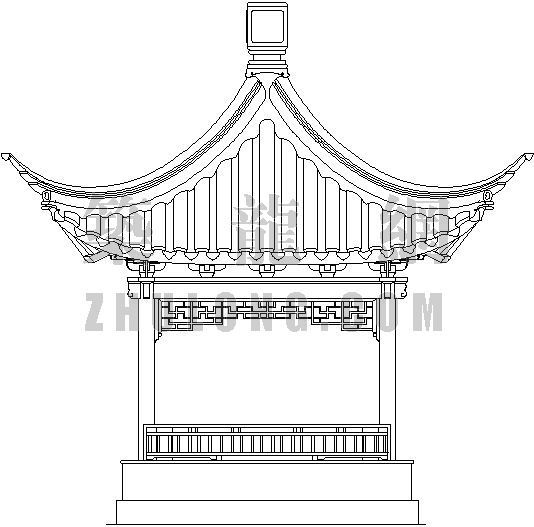 三层砖木结构办公楼修缮加固施工图纸资料下载-古典砖木结构方亭详图