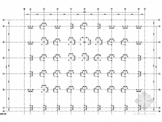 [山东]五层框架结构医药公司公用工程楼建筑结构施工图-桩平面布置图 