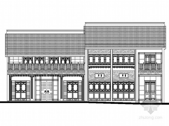 中式商铺CAD资料下载-[成都]洛带文化艺术村某街区小镇住宅（6号楼）建筑施工图