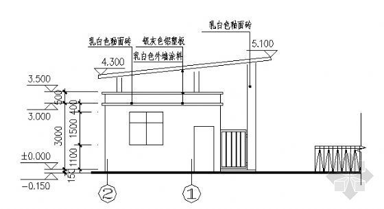 某大门门卫室建筑施工图-2