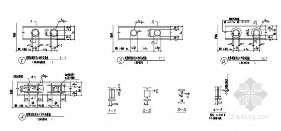 钢梁的构造资料下载-某钢梁腹板圆形孔口的补强措施节点构造详图