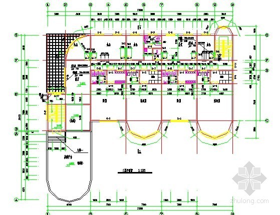 [南京]会所建筑工程量计算及清单报价实例（附配套图纸）-平面图 