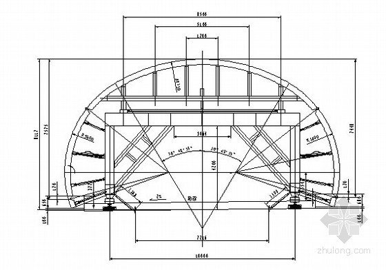 双线隧道复合式衬砌锚段参考图资料下载-隧道复合式衬砌台车构造图