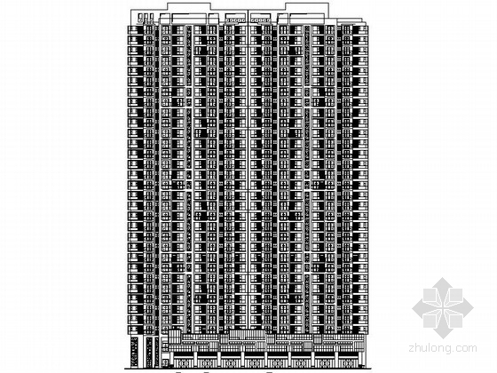 7层带底商住宅资料下载-[西安]现代高层板式住宅楼带底商建筑施工图