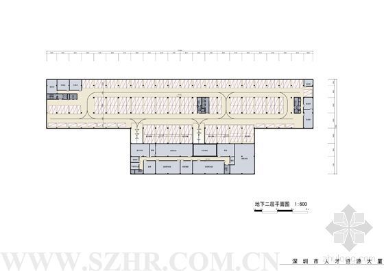 [深圳]人才资源大厦建筑方案文本（URBANUS）-地下二层平面图