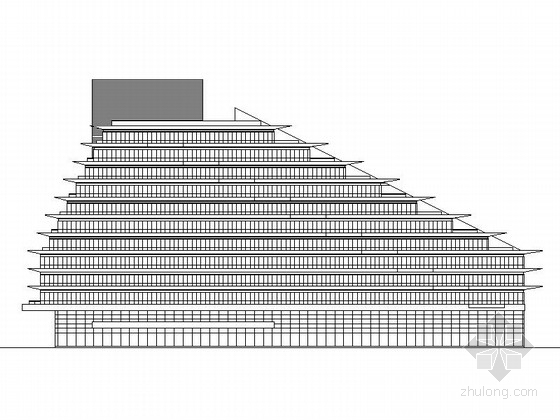 工业风教学楼设计效果图资料下载-某中学十三层教学楼建筑扩初图（含效果图，模型）