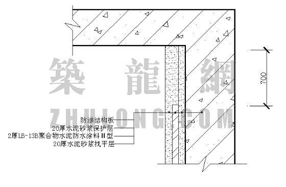 消防水池侧壁资料下载-消防水池侧壁顶端防水收口大样图