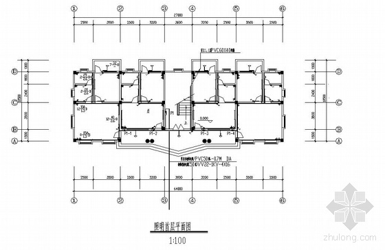 三层楼设计施工图资料下载-某三层办公楼强电施工图