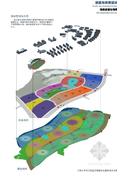 [江苏]现代风格大学校区规划及单体设计方案文本-场地利用分析图