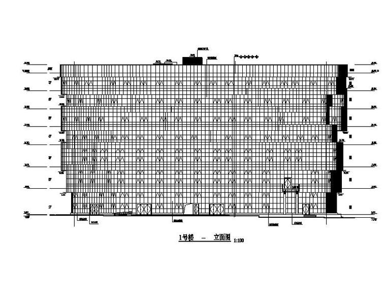 [成都]高层玻璃幕墙立面SOHO及loft办公楼建筑施工图-高层玻璃幕墙立面SOHO及loft办公楼建筑