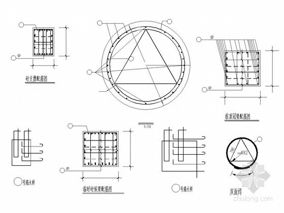 基础大样配筋资料下载-带冠梁钻孔灌注桩基础配筋详图