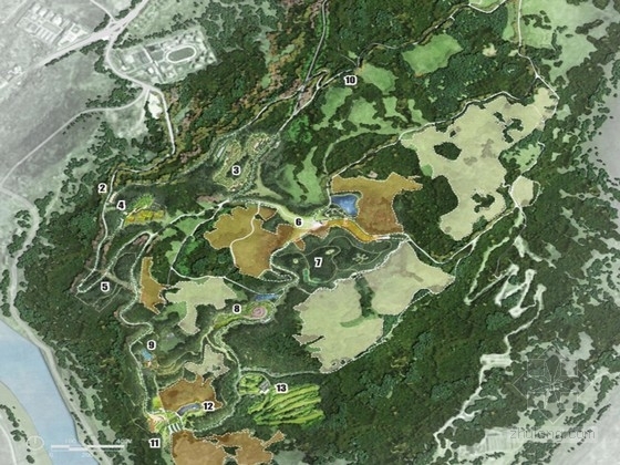 森林春天养生会馆资料下载-[重庆]绿色养生森林公园总体设计方案