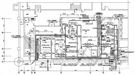 bim管道系统资料下载-[江苏]热力站管道系统详图
