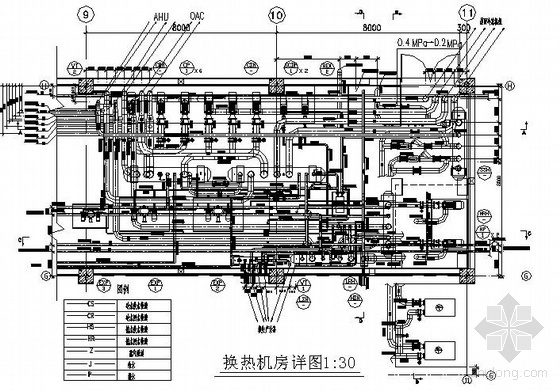 电子厂景观施工图资料下载-某电子厂换热站平、剖面图