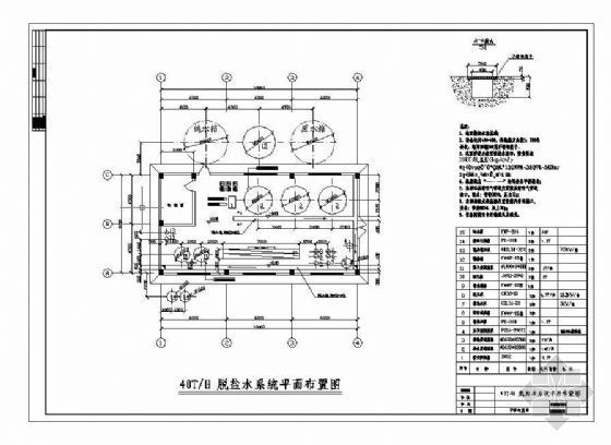 反渗透水处理平面布置图资料下载-40吨脱盐水系统平面布置图