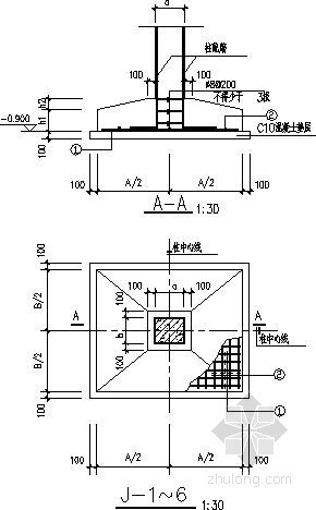 条形基础节点图资料下载-安置房独立基础节点构造详图