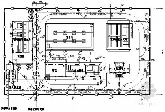 20万吨给水厂平面设计图资料下载-[广东]小型水厂全套施工图纸