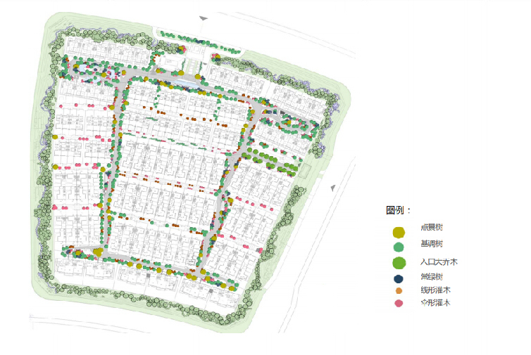 [北京]高档别墅区地块景观设计方案（奥雅）-种植总平面图