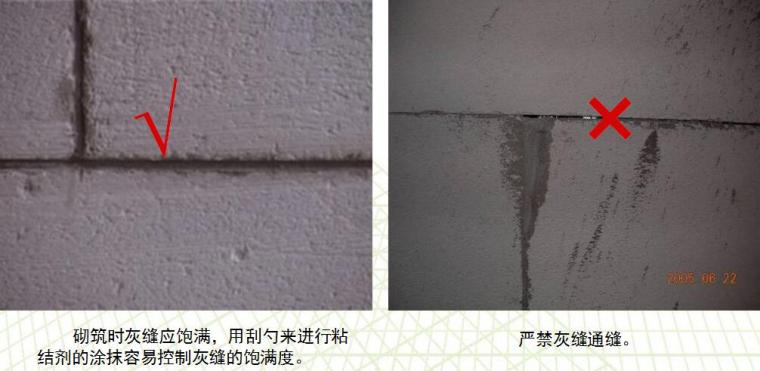 建筑工程防空鼓开裂技术交底模板培训PPT（附图较多）-砌筑工艺要求