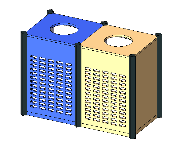 室外垃圾桶CAD资料下载-bim软件应用-族文件-钢木垃圾桶