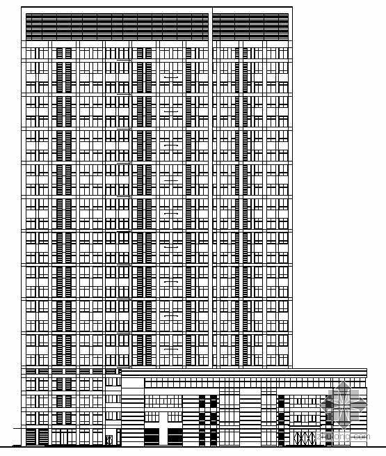 陕西省办公楼电气施工图资料下载-[西安]某二十四层框剪办公楼建筑施工图