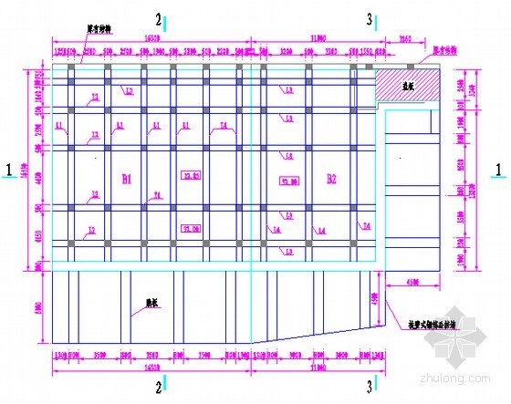 [湖南]双泵站建设项目工程量清单计价实例(附施工图纸)-进水前池平面布置图 