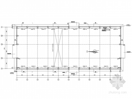 24米跨门式刚架干煤棚结构施工图-干煤棚平面布置图 