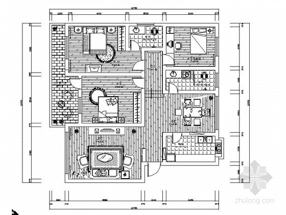 三室两厅室内设计CAD资料下载-雅居三室两厅室内装饰设计图