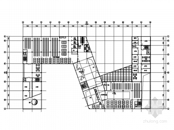 某知名大学图书馆建筑设计方案图（含效果图）-某知名大学图书馆建筑设计平面图