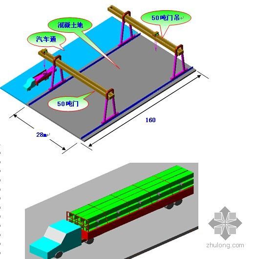 [广东]框架核心筒结构综合超高层钢结构工程施工方案-型钢构件装车示意图